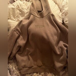 Fear of God Essentials Beige Hoodie Mock Neck